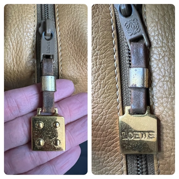 Loewe Anagram Leather Handbag w/ Brown Leather Straps - Vintage - Picture 16 of 16